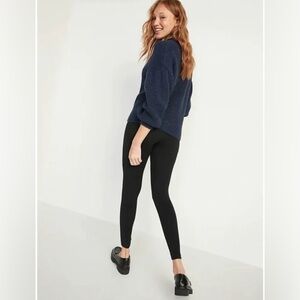 OLD Navy Jersey Thick Elastic-Waist Leggings Black XL
